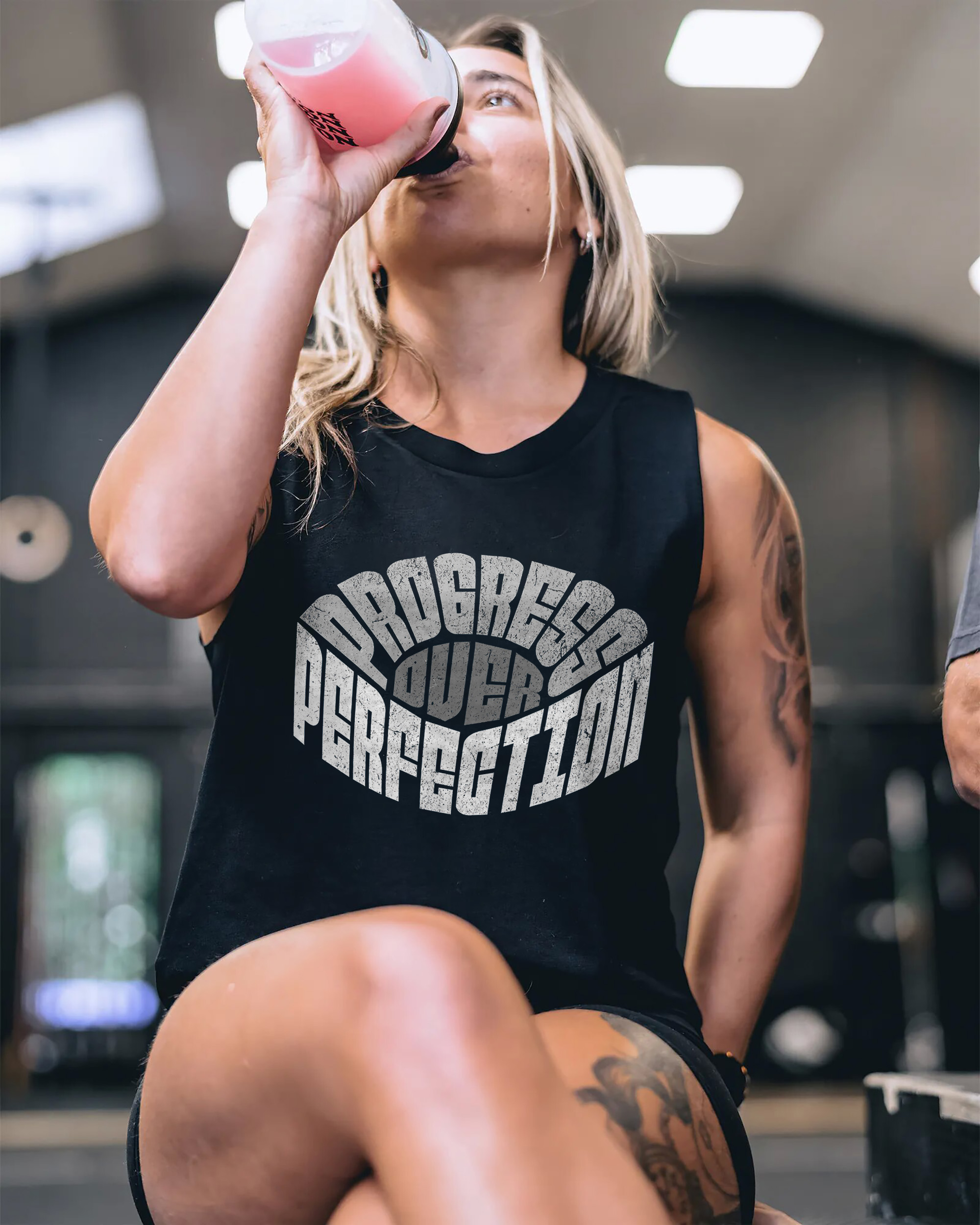Progress Over Perfection Printed Women's Vest-traneing