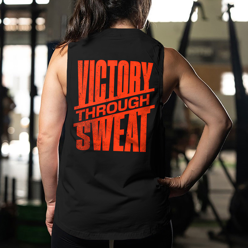 Victory Through Sweat Printed Women's Vest-traneing