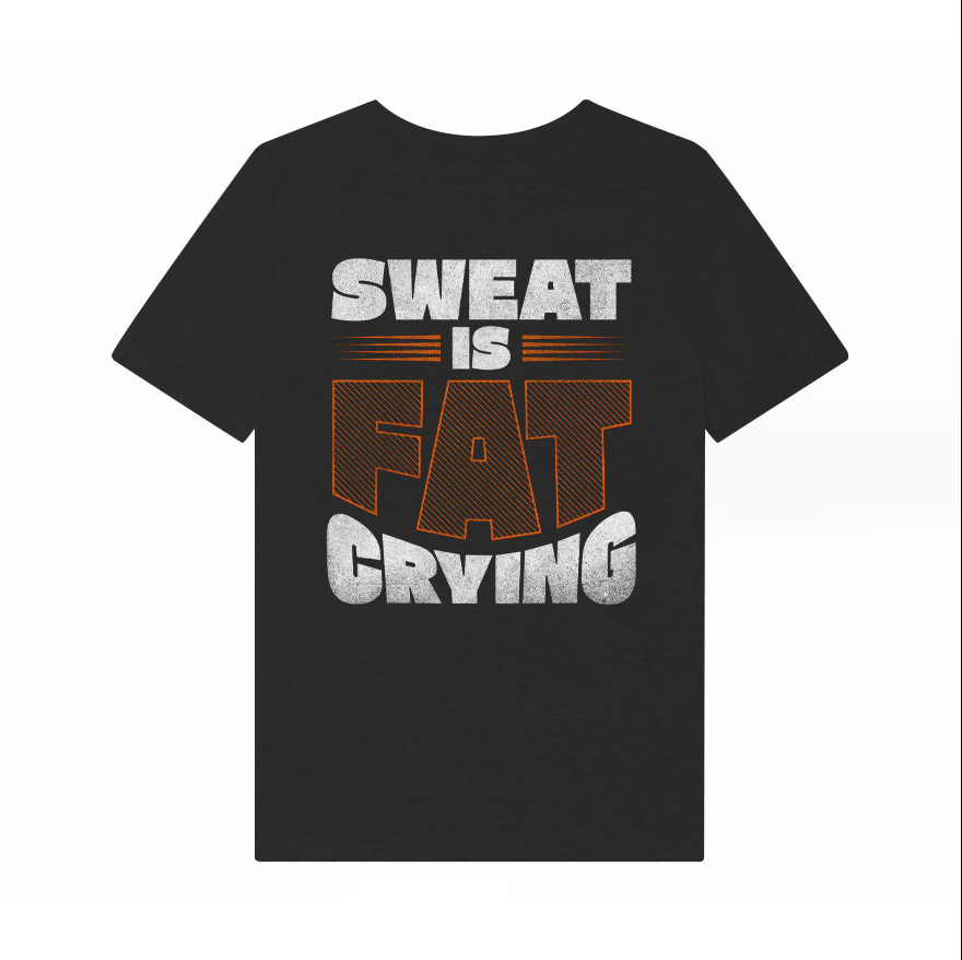 Sweat Is Fat Crying Printed Women's T-shirt-traneing