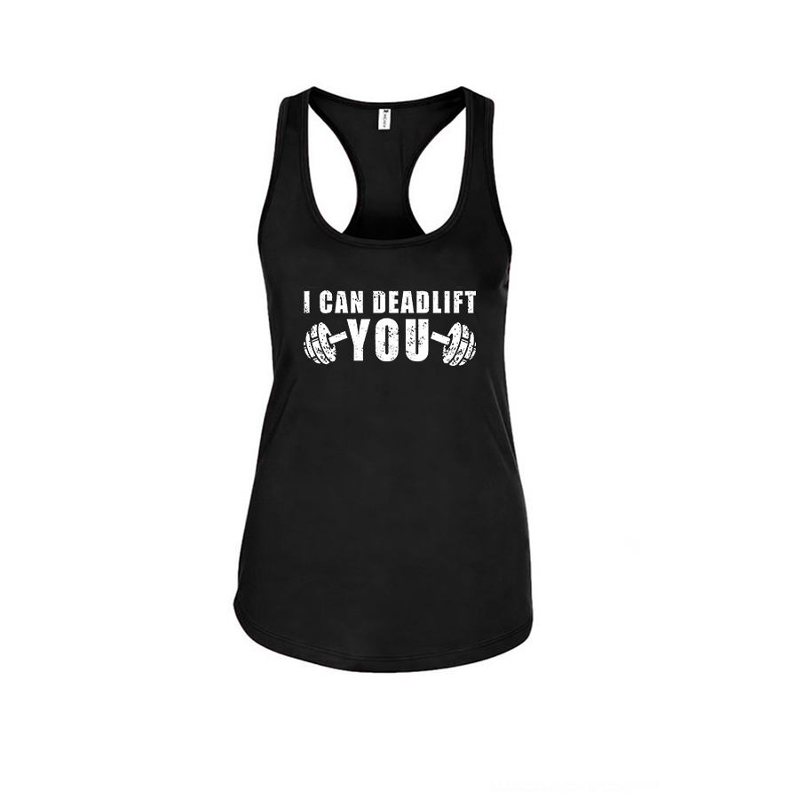I Can Deadlift You Printed Racerback Tank Tops-traneing