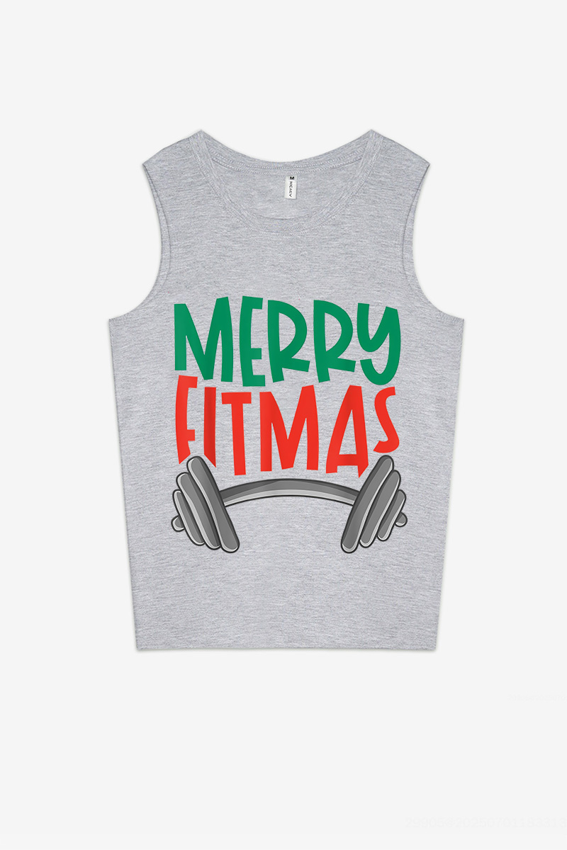 Merry Fitmas Printed Women's Vest-traneing