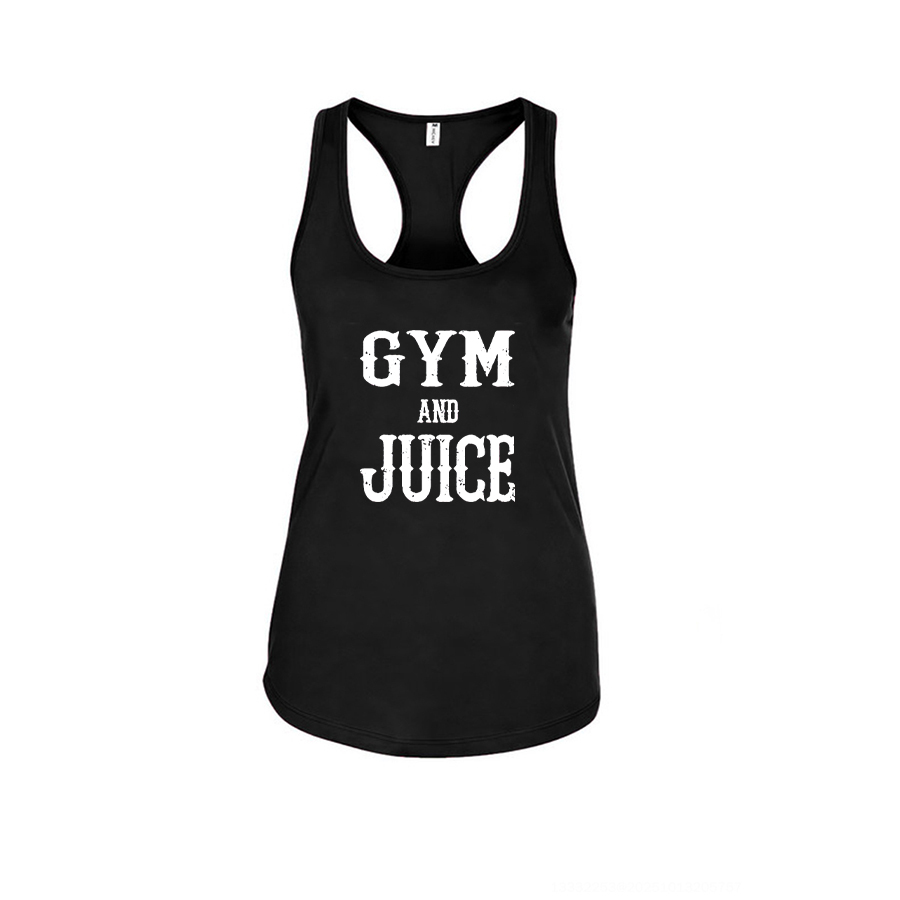 Gym And Juice Printed Racerback Tank Tops-traneing