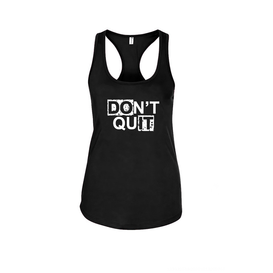 Don't Quit Do It Printed Racerback Tank Tops-traneing