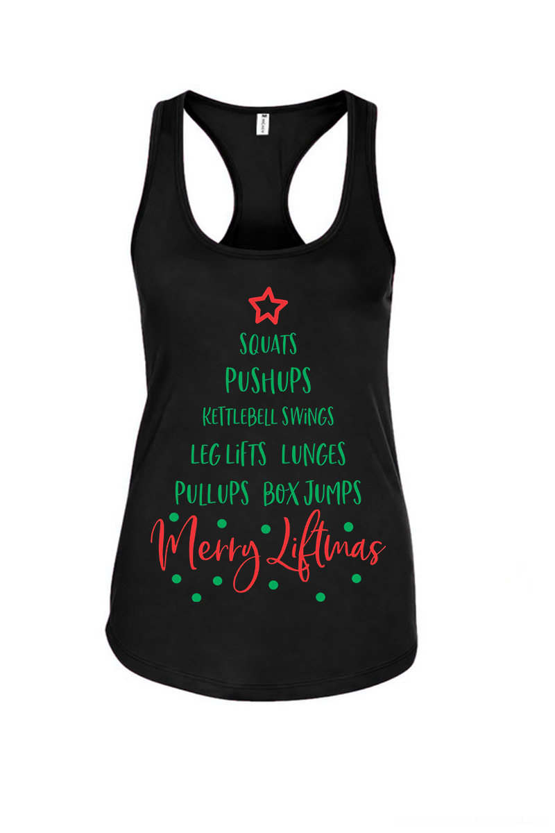 Merry Liftmas Printed Women's Tank Top-traneing