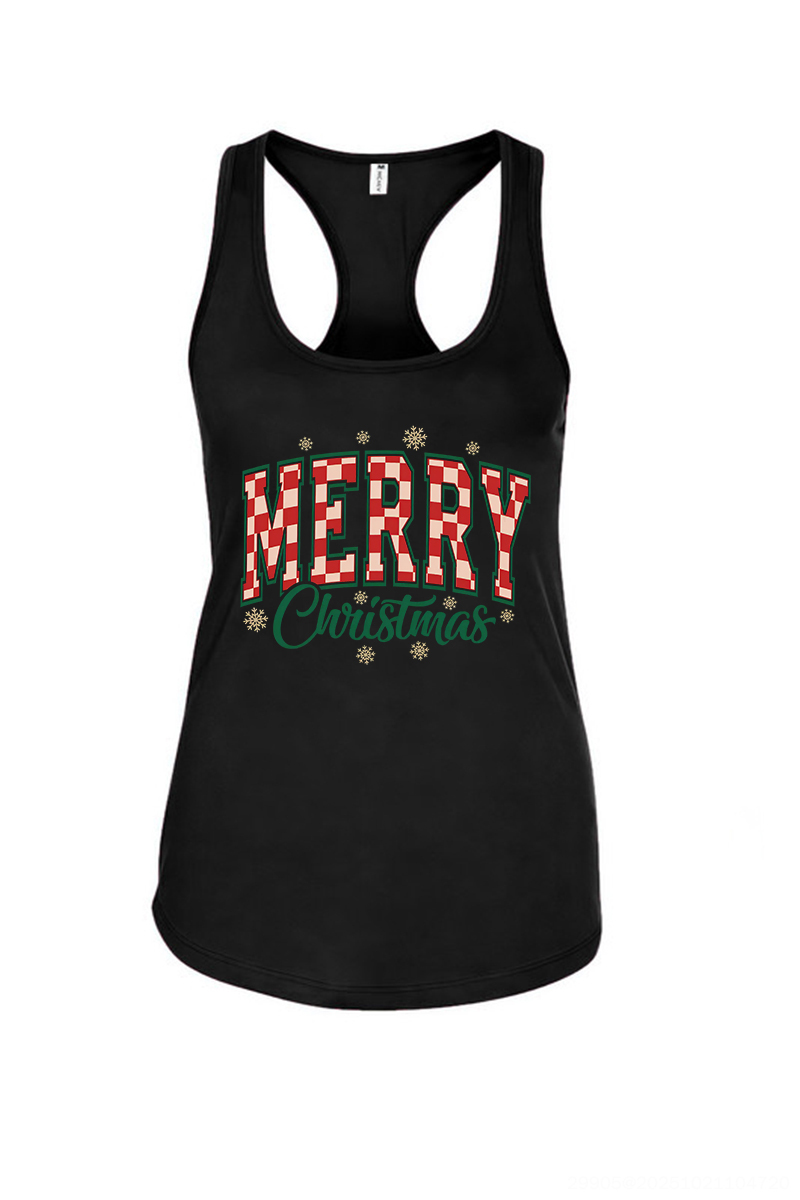 Merry Christmas Printed Women's Tank Top-traneing