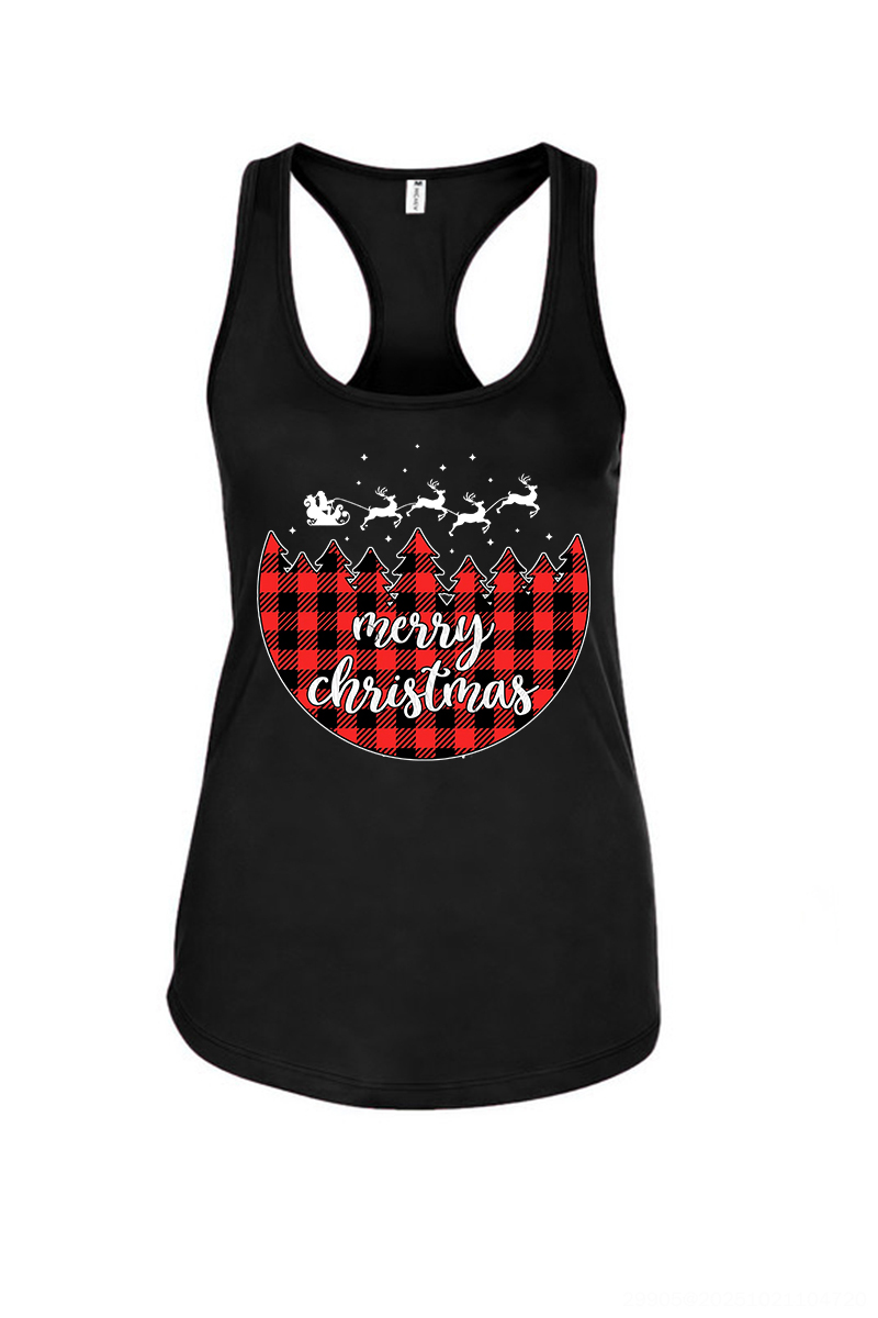 Merry Christmas Printed Women's Tank Top-traneing