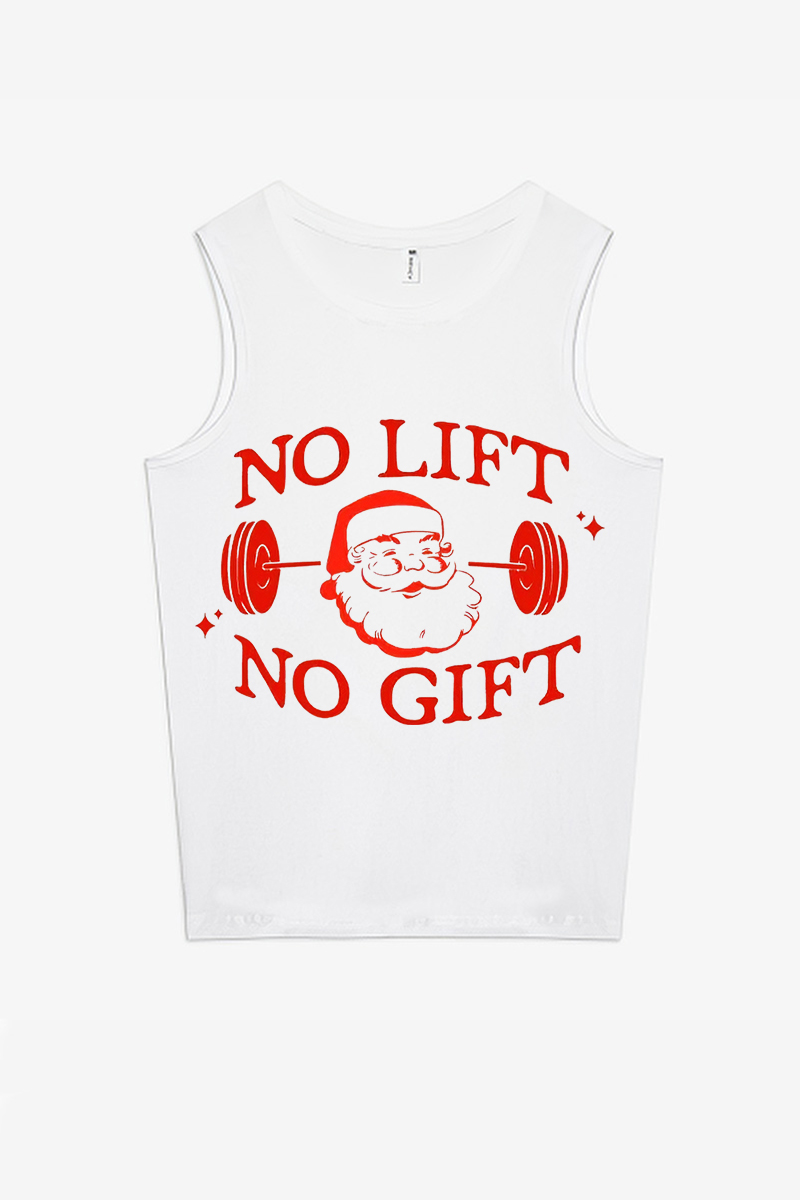 No Lift No Gift Santa Claus Printed Women's Vest-traneing