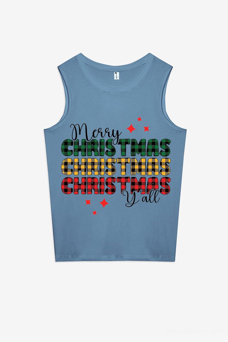 Merry Christmas Y'all Printed Women's Vest-traneing