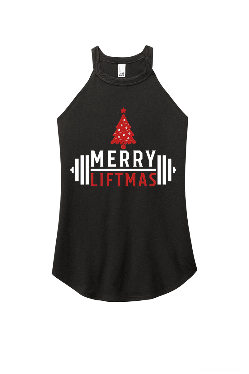 Merry Liftmas Printed Women's Yoga Tank Tops-traneing