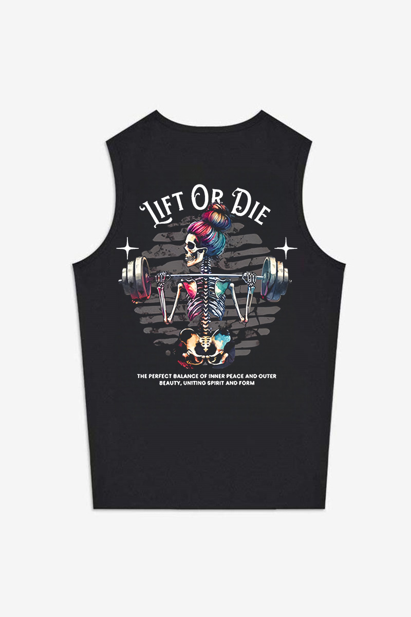 Lift Or Die Printed Women's Vest-traneing