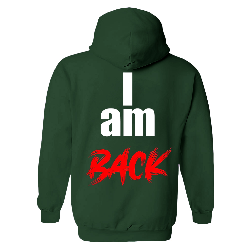 I Am Back Printed Women's Heavyweight Hoodie with Drawstring-traneing