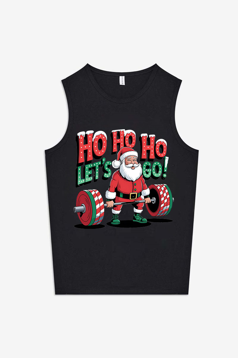 Let's Go! Christmas Gym Printed Women's Vest-traneing