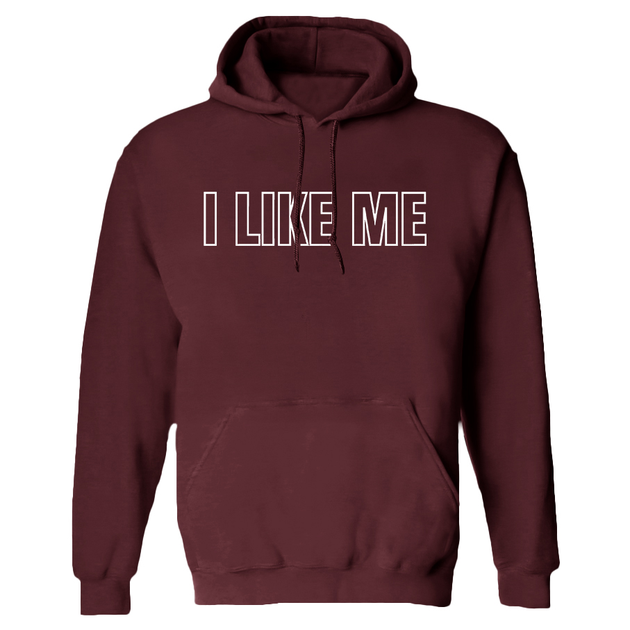 I Like Me Printed Women's Heavyweight Hoodie with Drawstring-traneing