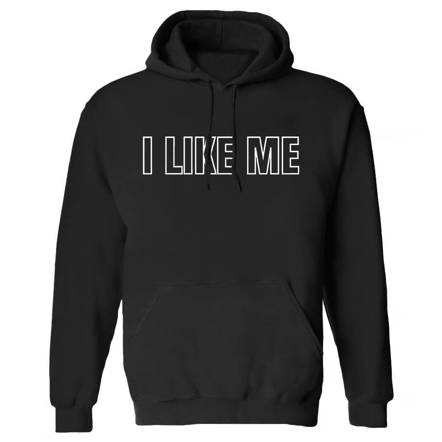 I Like Me Printed Women's Heavyweight Hoodie with Drawstring-traneing