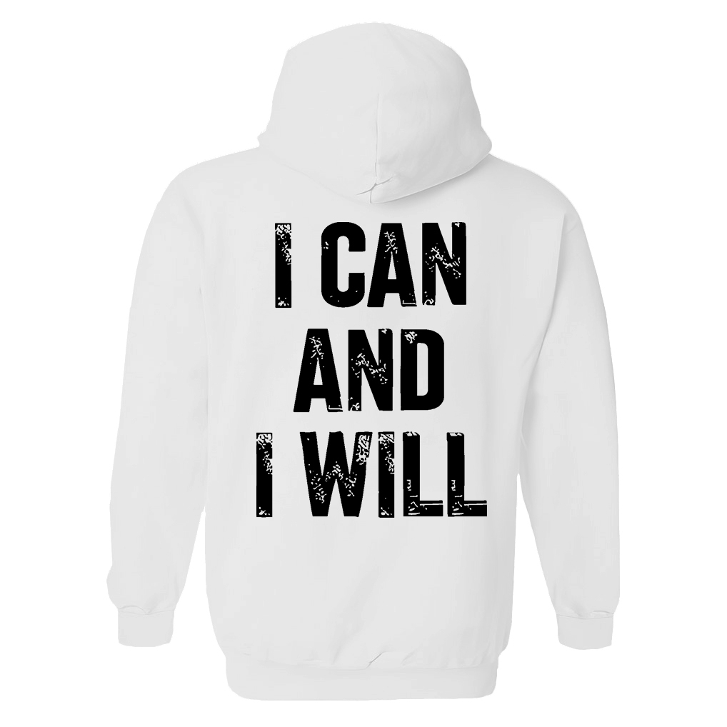 I Can And I Will Printed Women's Heavyweight Hoodie with Drawstring-traneing