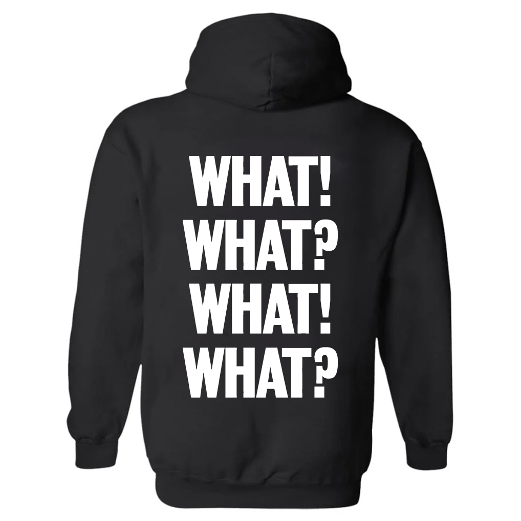 What! What? Printed Women's Heavyweight Hoodie with Drawstring-traneing