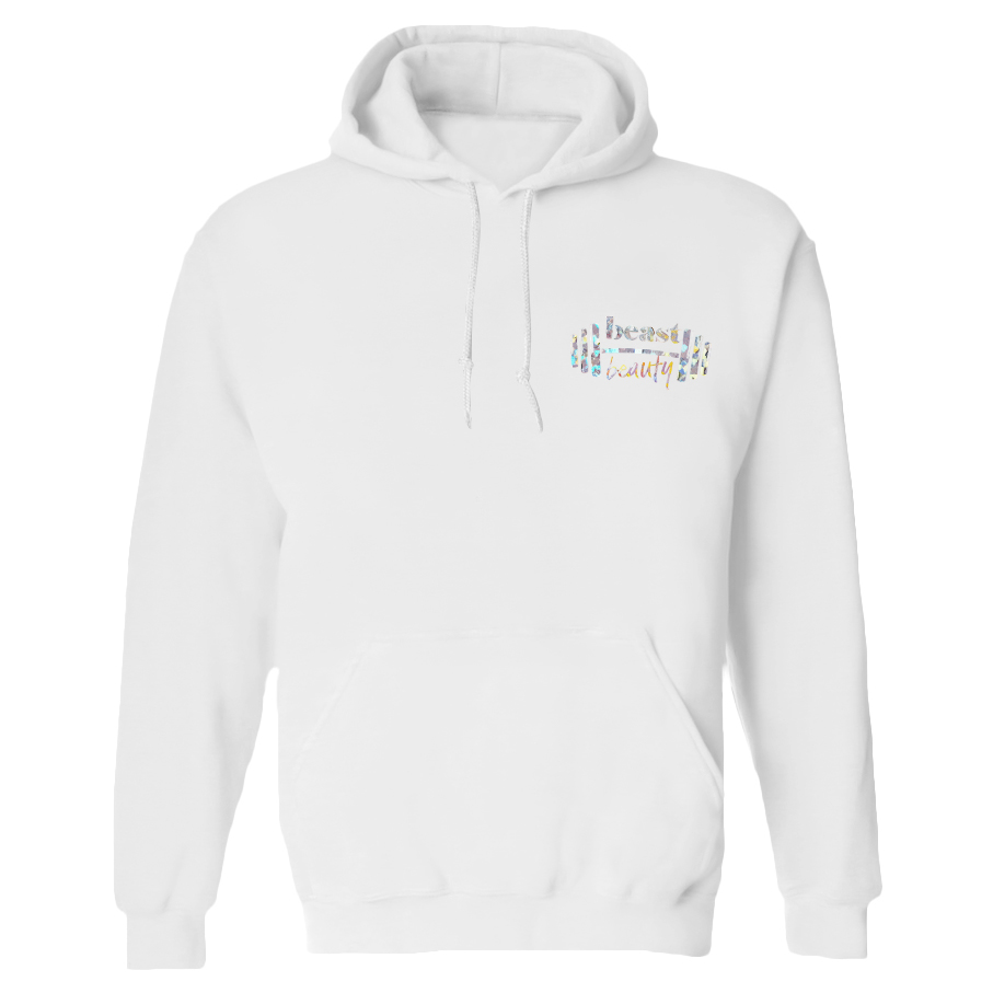 Train Like A Beast Look Like A Beauty Printed Women's Heavyweight Hoodie with Drawstring-traneing