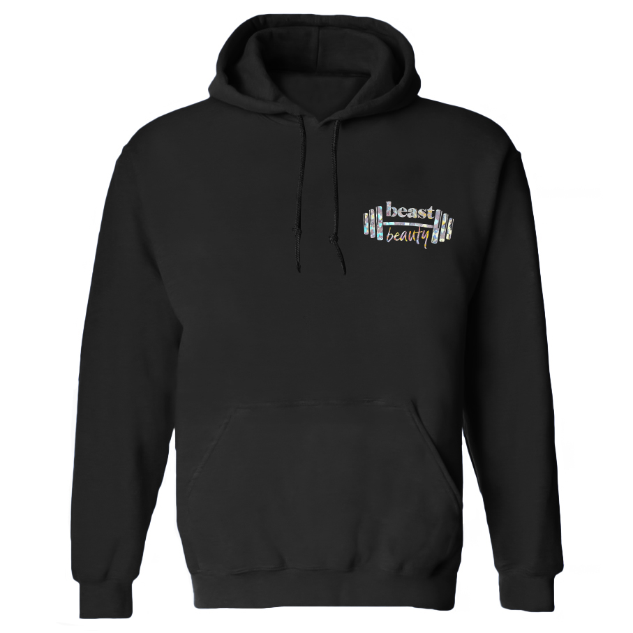 Train Like A Beast Look Like A Beauty Printed Women's Heavyweight Hoodie with Drawstring-traneing