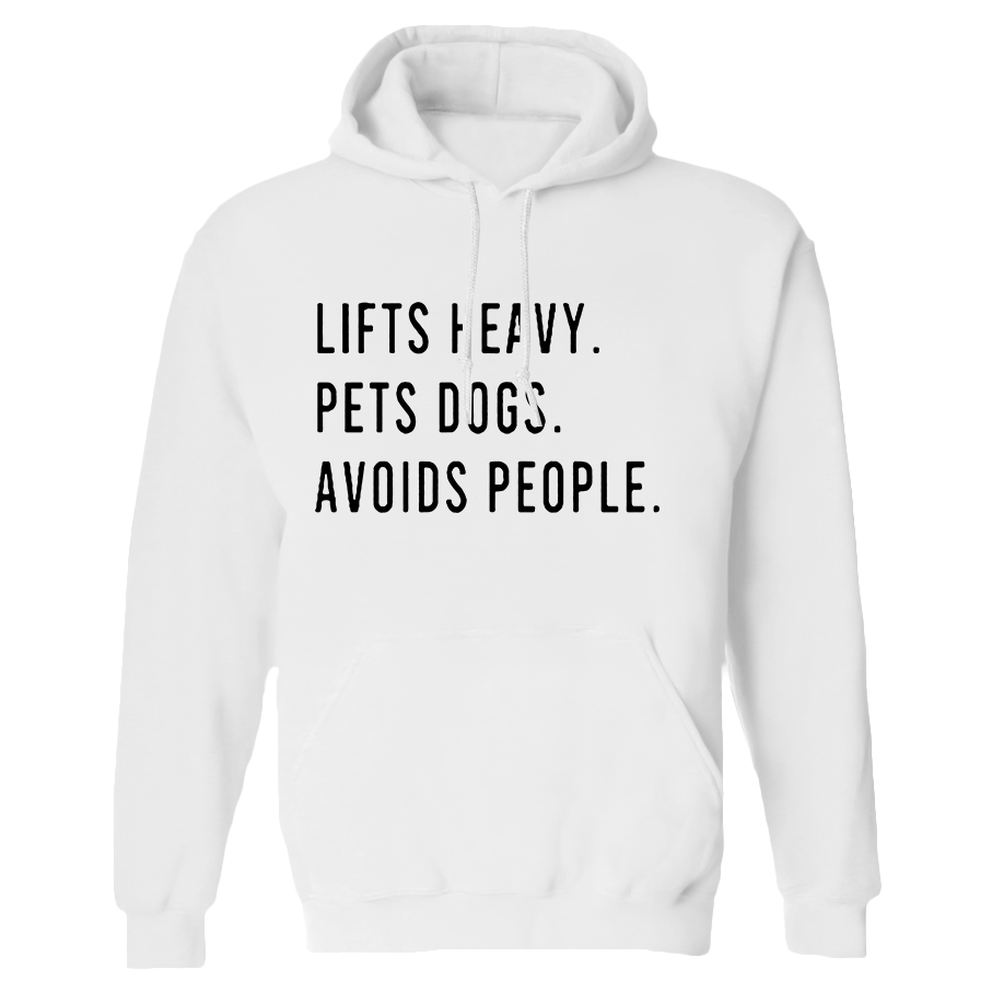Lifts Heavy Pets Dogs Avoids People Printed Women's Heavyweight Hoodie with Drawstring-traneing