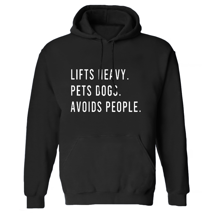 Lifts Heavy Pets Dogs Avoids People Printed Women's Heavyweight Hoodie with Drawstring-traneing