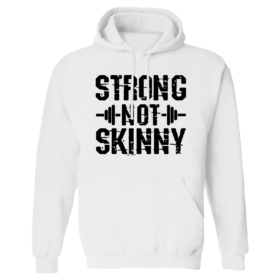 Strong Not Skinny Printed Women's Heavyweight Hoodie with Drawstring-traneing