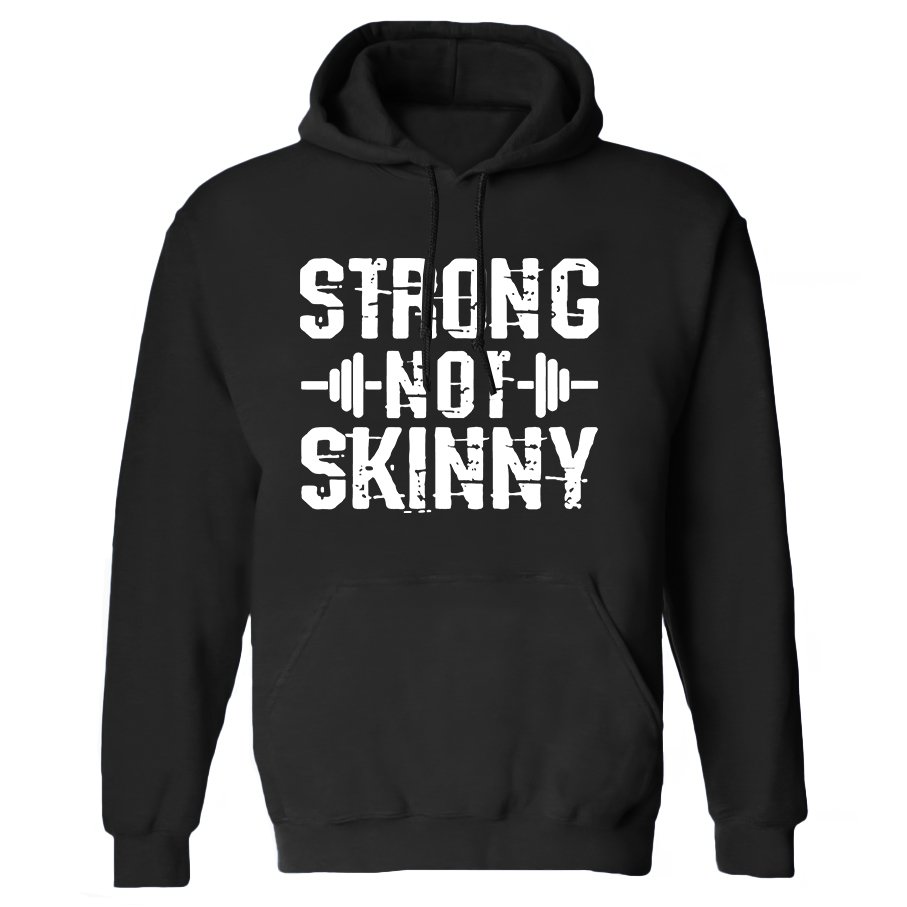 Strong Not Skinny Printed Women's Heavyweight Hoodie with Drawstring-traneing