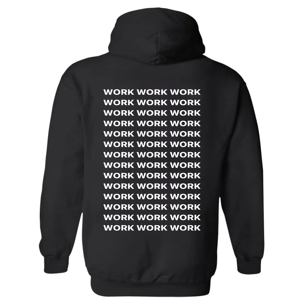Work Work Work Funny Printed Women's Heavyweight Hoodie with Drawstring-traneing