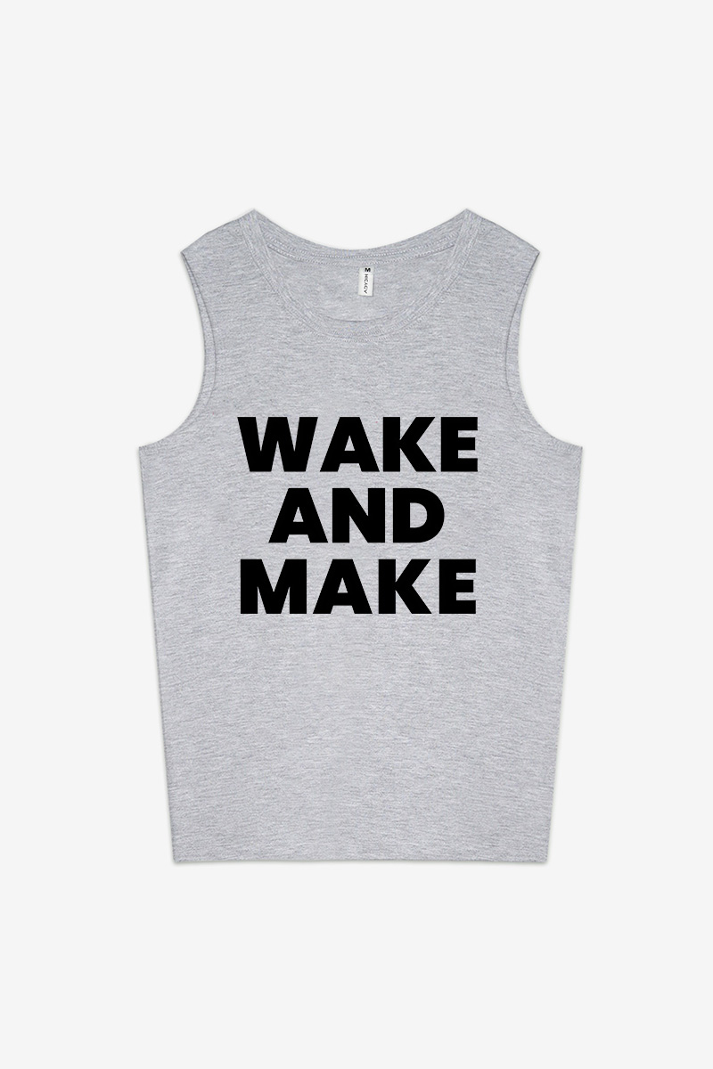 Wake and Make Printed Women's Vest-traneing