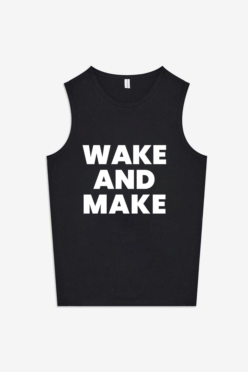 Wake and Make Printed Women's Vest-traneing