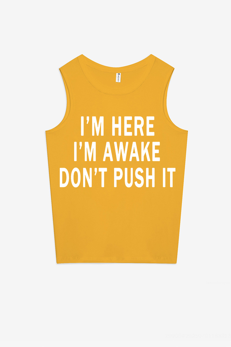 I'm Here I'm Awake Printed Women's Vest-traneing