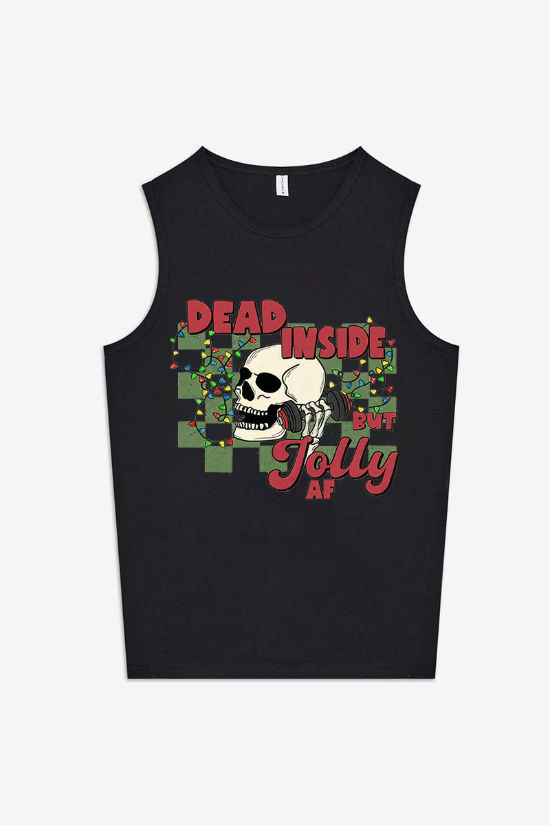 Dead Inside But Jolly Af Printed Women's Vest-traneing