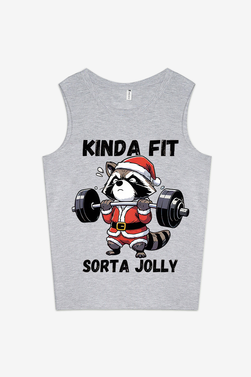 Kinda Fit Sorta Jolly Printed Women's Vest-traneing
