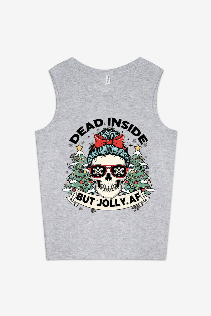 Dead Inside But Jolly Af Printed Women's Vest-traneing