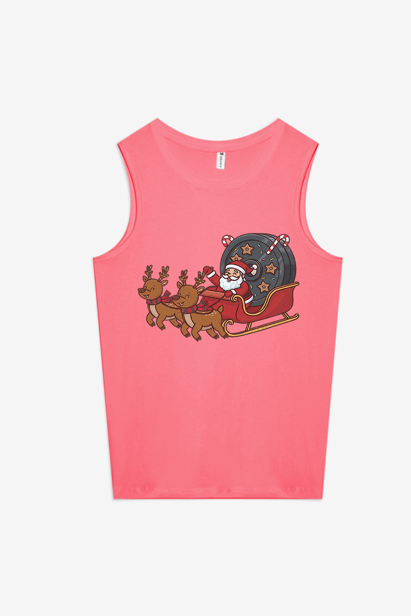Santa Claus Chilling With Reindeers Christmas Printed Women's Vest-traneing