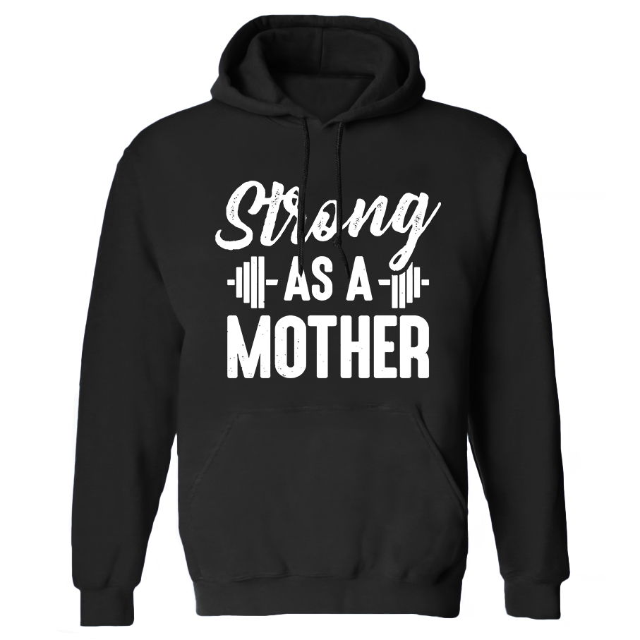 Strong As A Mother Printed Women's Hoodie with Drawstring Image - 5