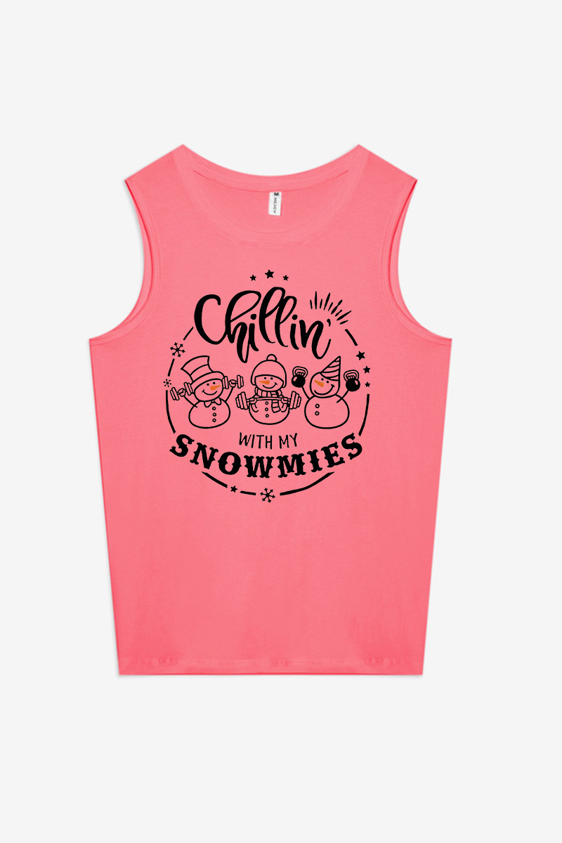 Chillin' with My Snowmies Printed Women's Vest-traneing