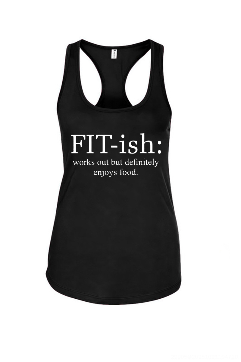Fit-ish: Works Out But Definitely Enjoys Food Printed Women's Tank Top-traneing