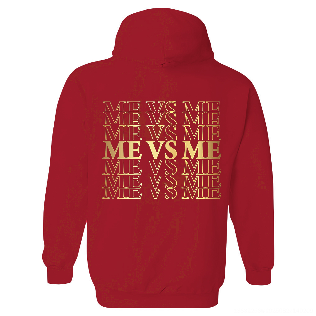 Me Vs Me Printed Women's Heavyweight Hoodie with Drawstring Image - 2
