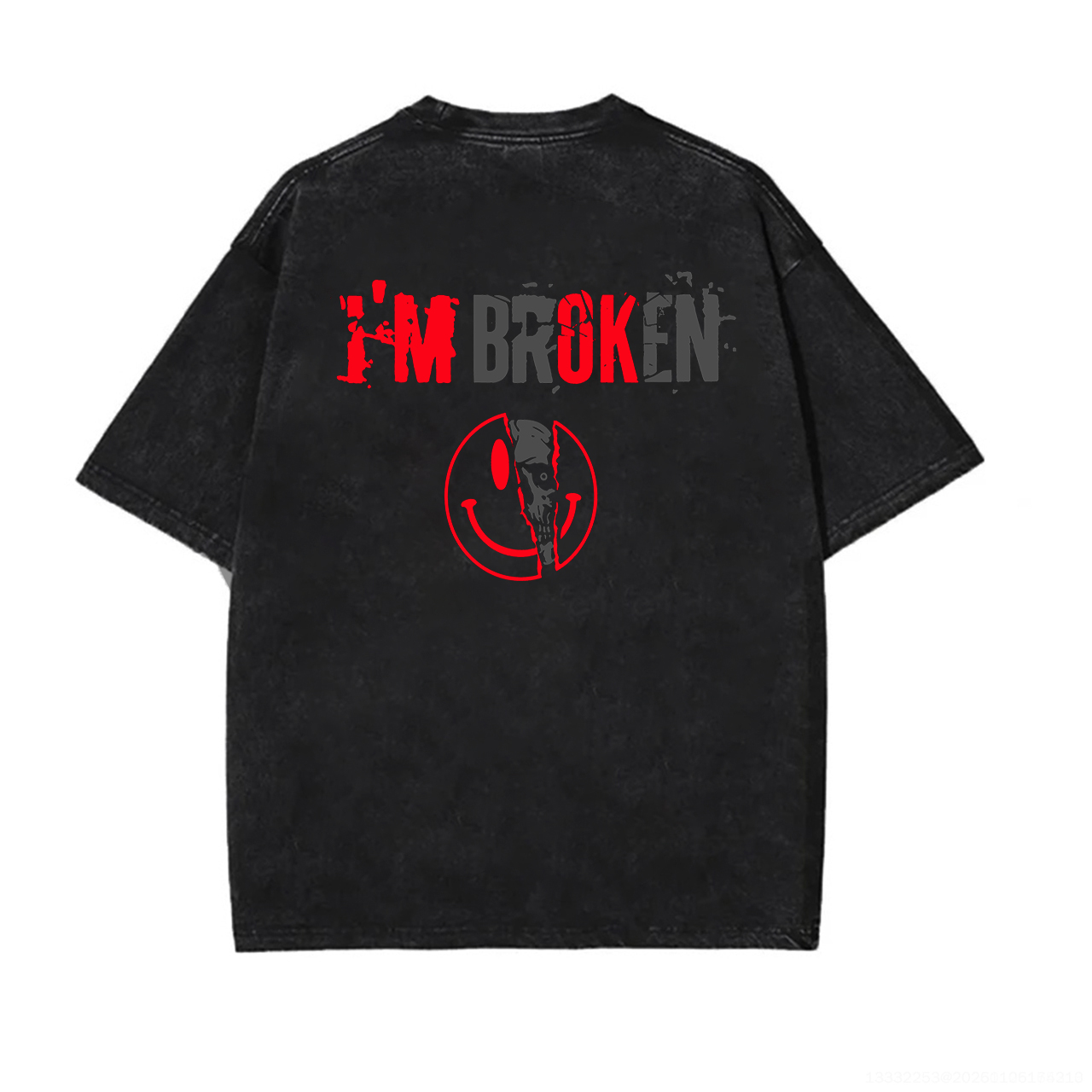 I'm Ok I'm Broken Printed Unisex Washed T-Shirt Image - 1