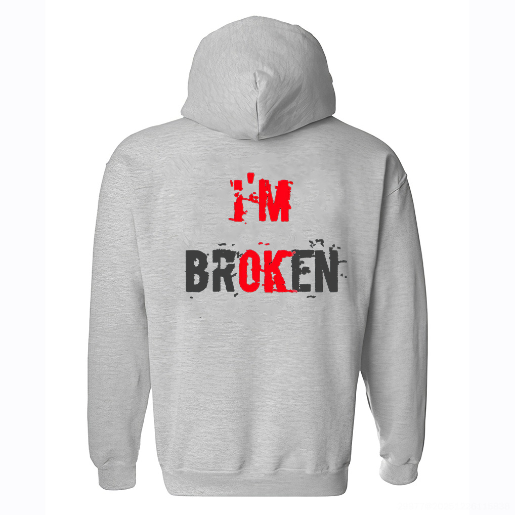 I'm Broken Printed Women's Hoodie Image - 3