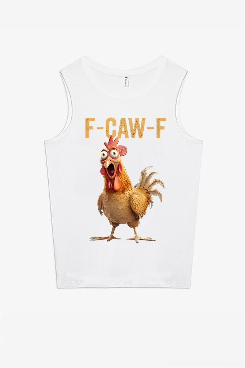 F-Caw-F Funny Chicken Printed Women's Vest Image - 1