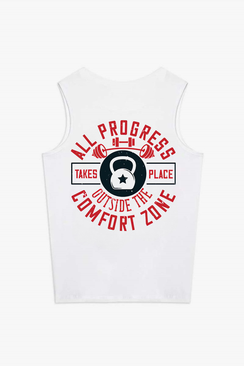 All Progress Takes Place Cutside The Comfort Zone Printed Women's Vest