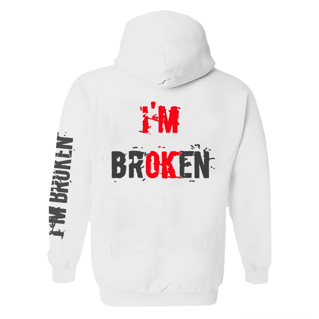  I'm Broken Printed Women's Sleeveless Hoodie