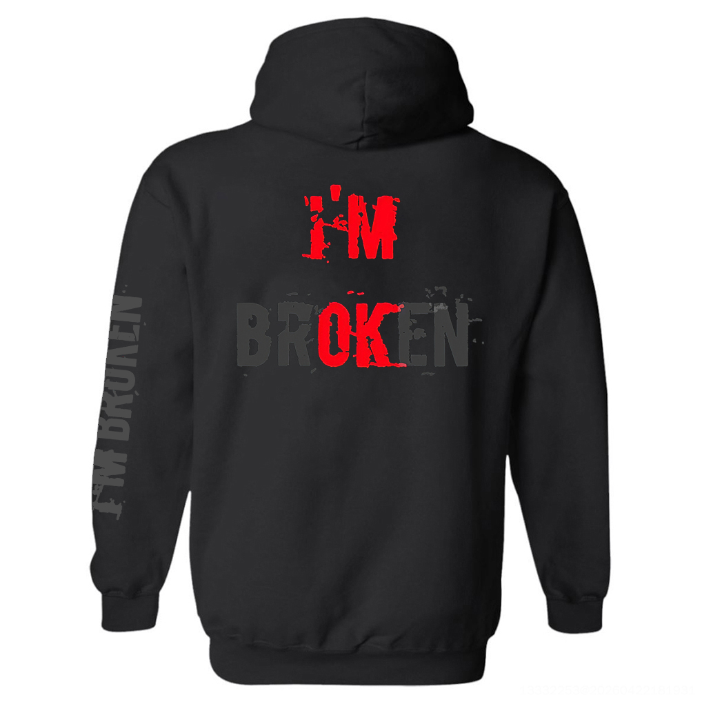  I'm Broken Printed Women's Sleeveless Hoodie