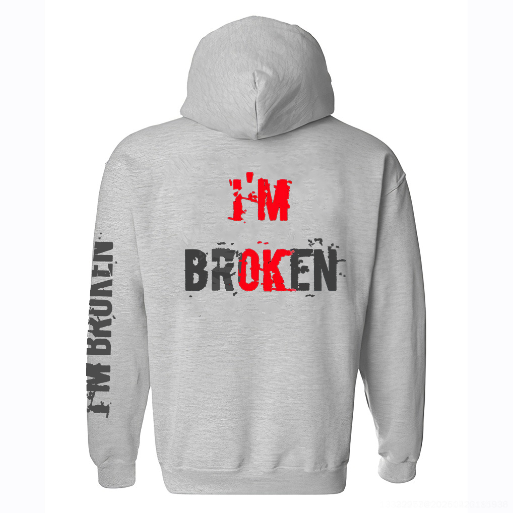  I'm Broken Printed Women's Sleeveless Hoodie