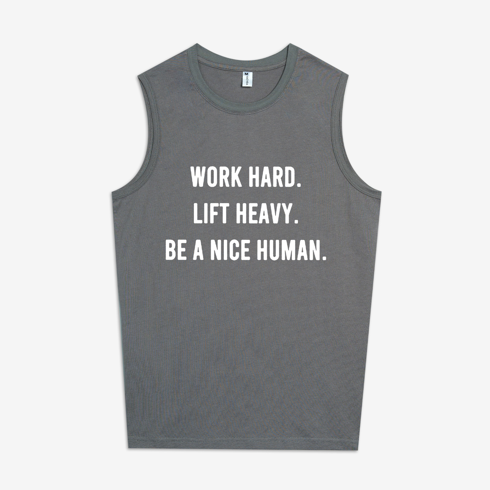 WORK HARD. LIFT HEAVY. BE A NICE HUMAN. Printed Women's Vest Image - 4