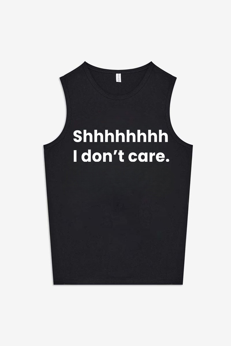 Shhhhhhhh I Don't Care Printed Women's Vest Image - 2