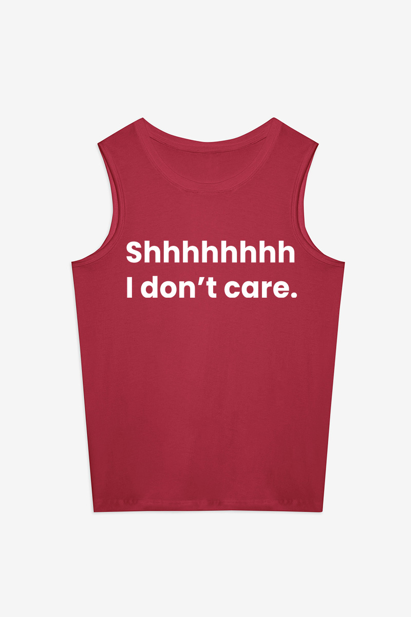 Shhhhhhhh I Don't Care Printed Women's Vest Image - 3