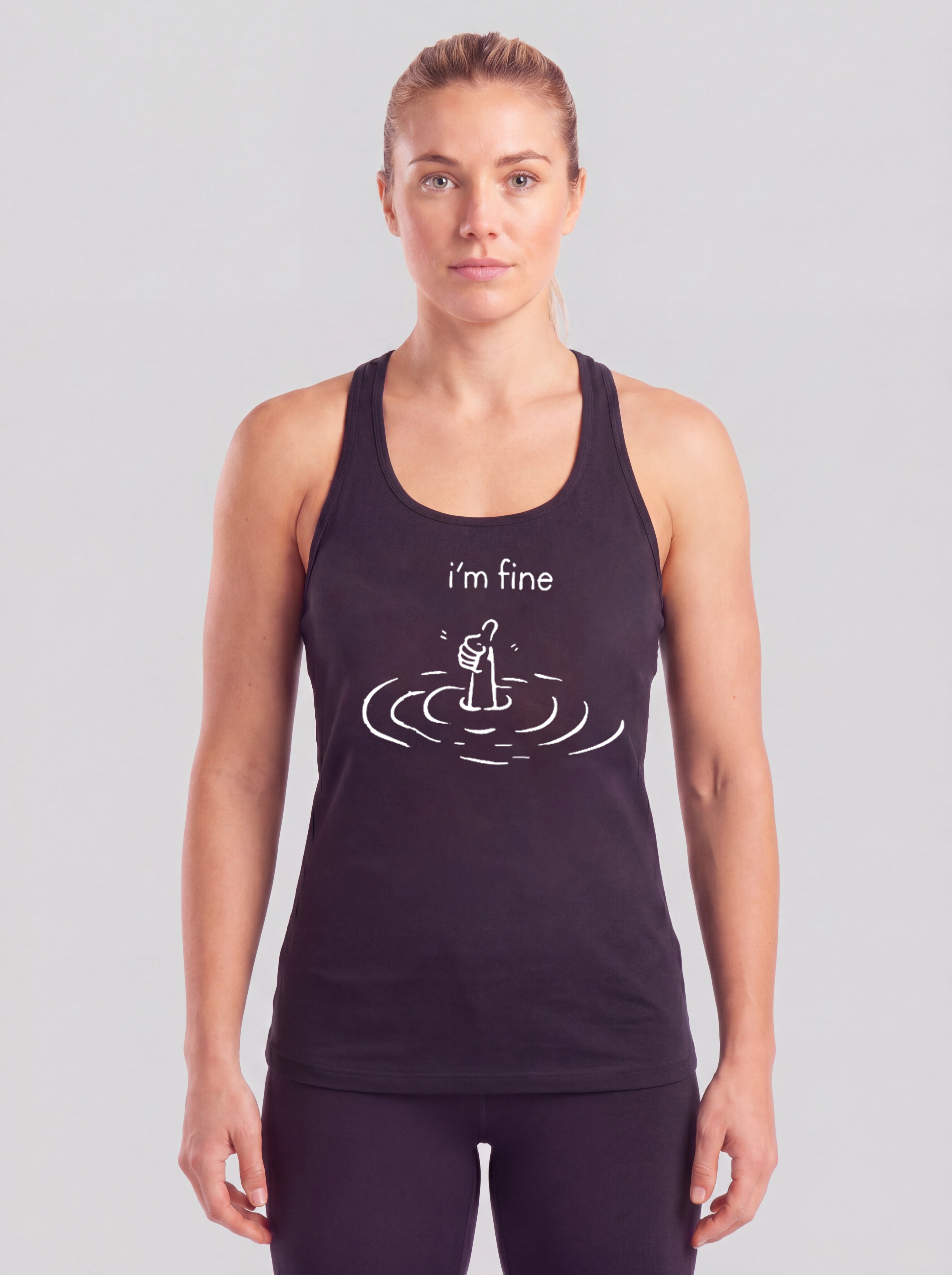 I'm Fine Printed Racerback Tank Tops