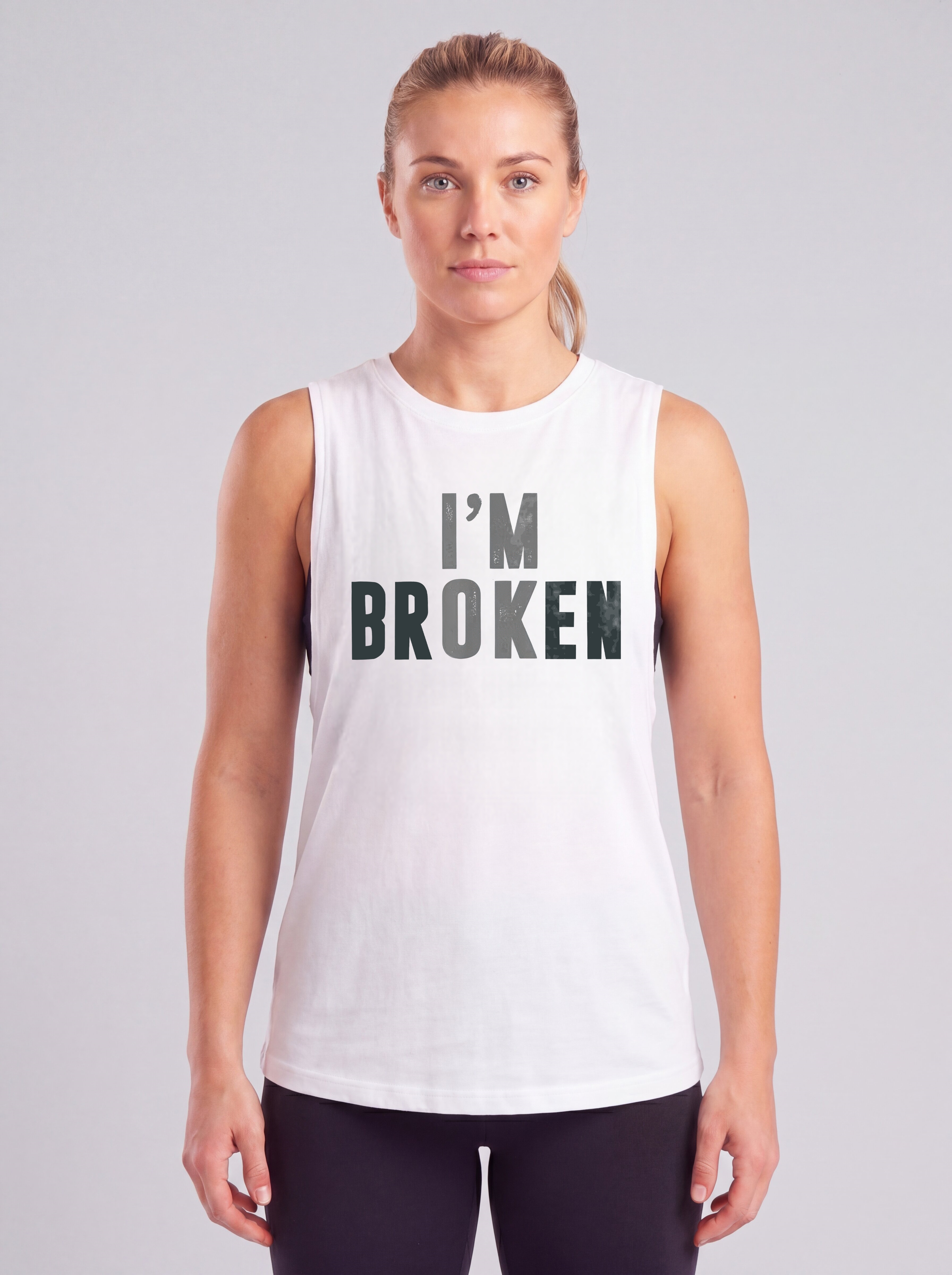I'm OK I'm Broken Printed Women's Vest Image - 3